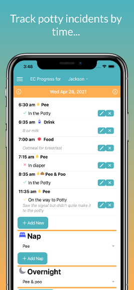 Free potty training tracker app